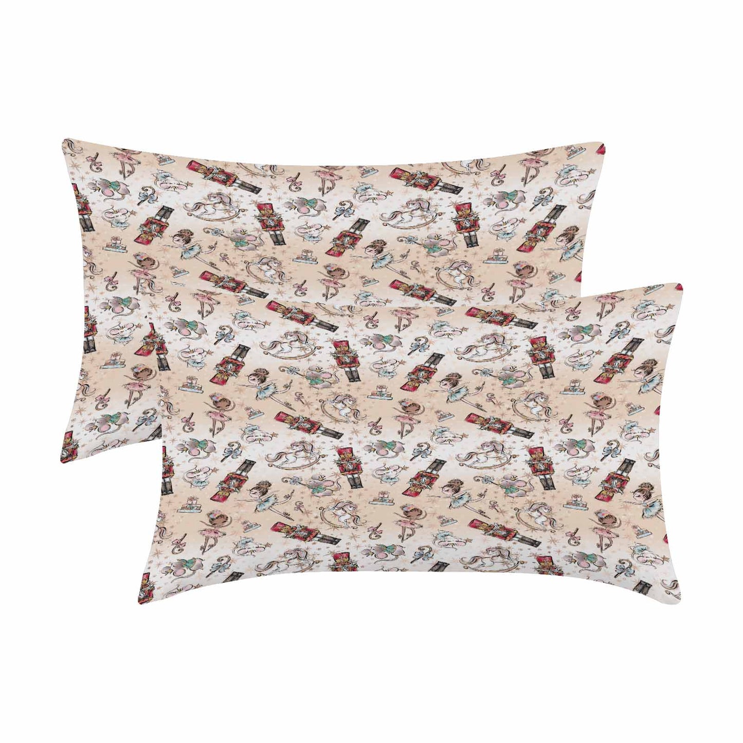 Nutcracker 50  Peach Skin Pillowcase 20"x12" (One Side Printing)(2 Pack)
