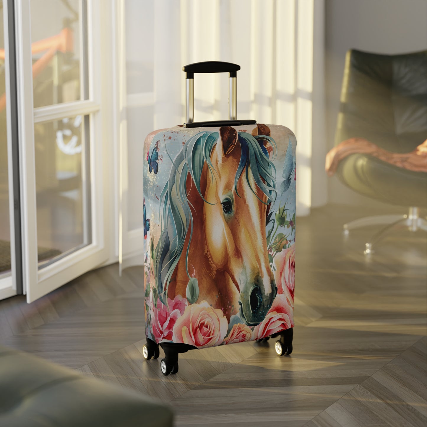 Luggage Cover, Country and Western, Boho Floral Horse, awd-1720