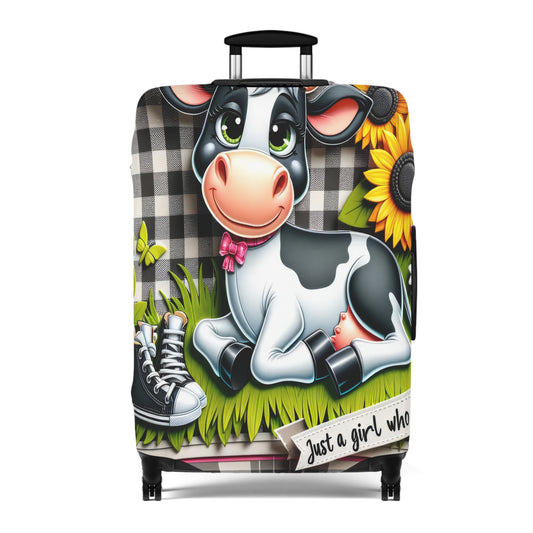 Luggage Cover, Just a Girl who Loves Cows, awd-1802