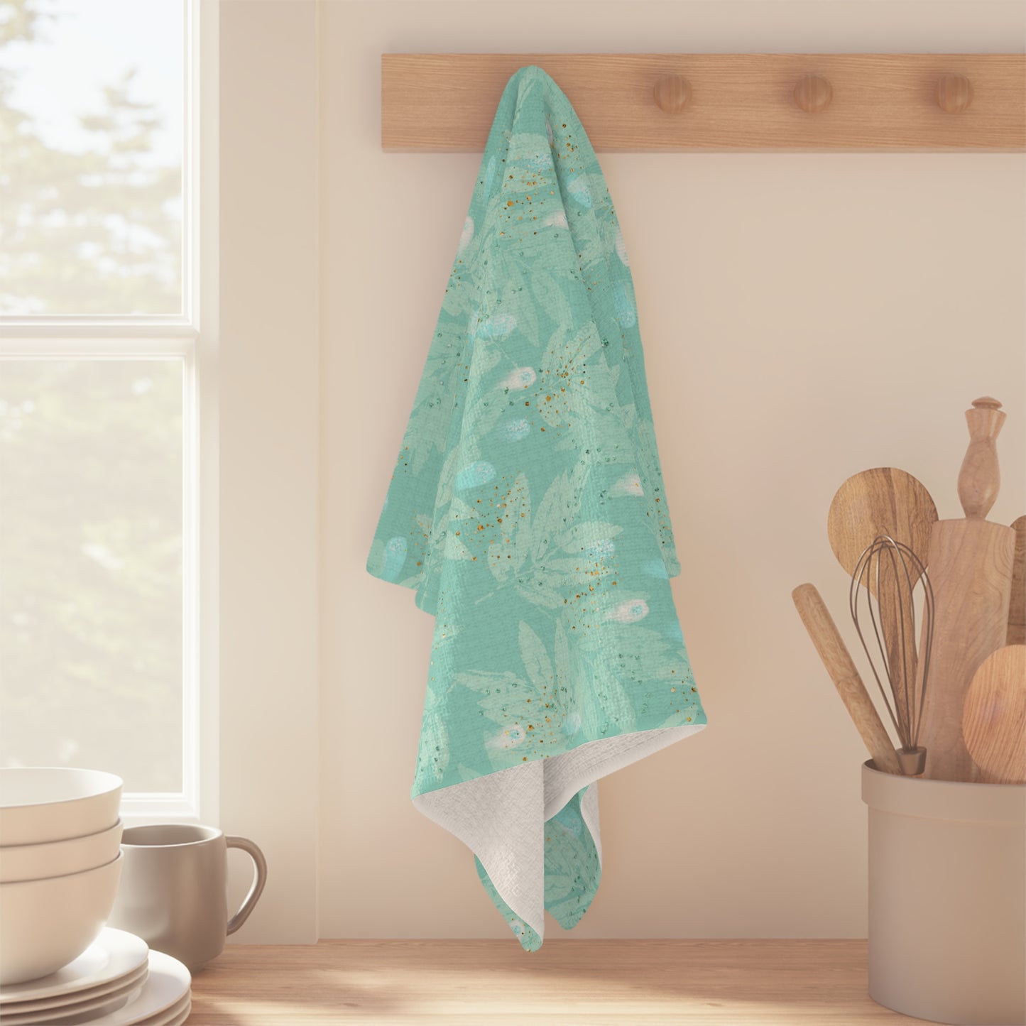 Microfiber Tea Towel Eucalyptus Leaves