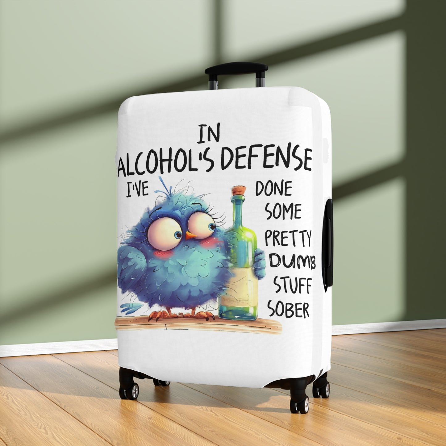 Luggage Cover, Bird, In Alcohol's Defense, awd-4007