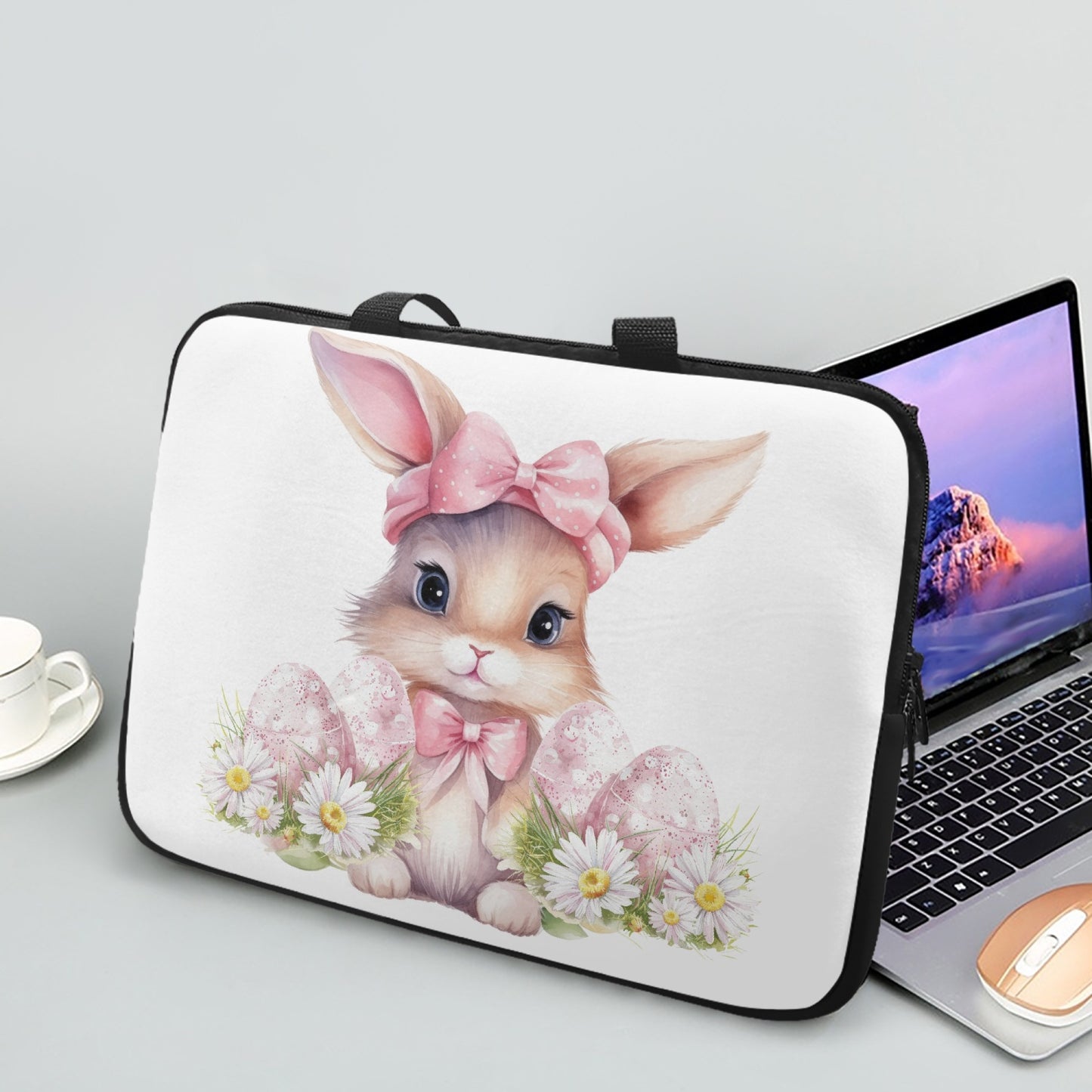 Laptop Sleeve with Handles - Easter Bunny