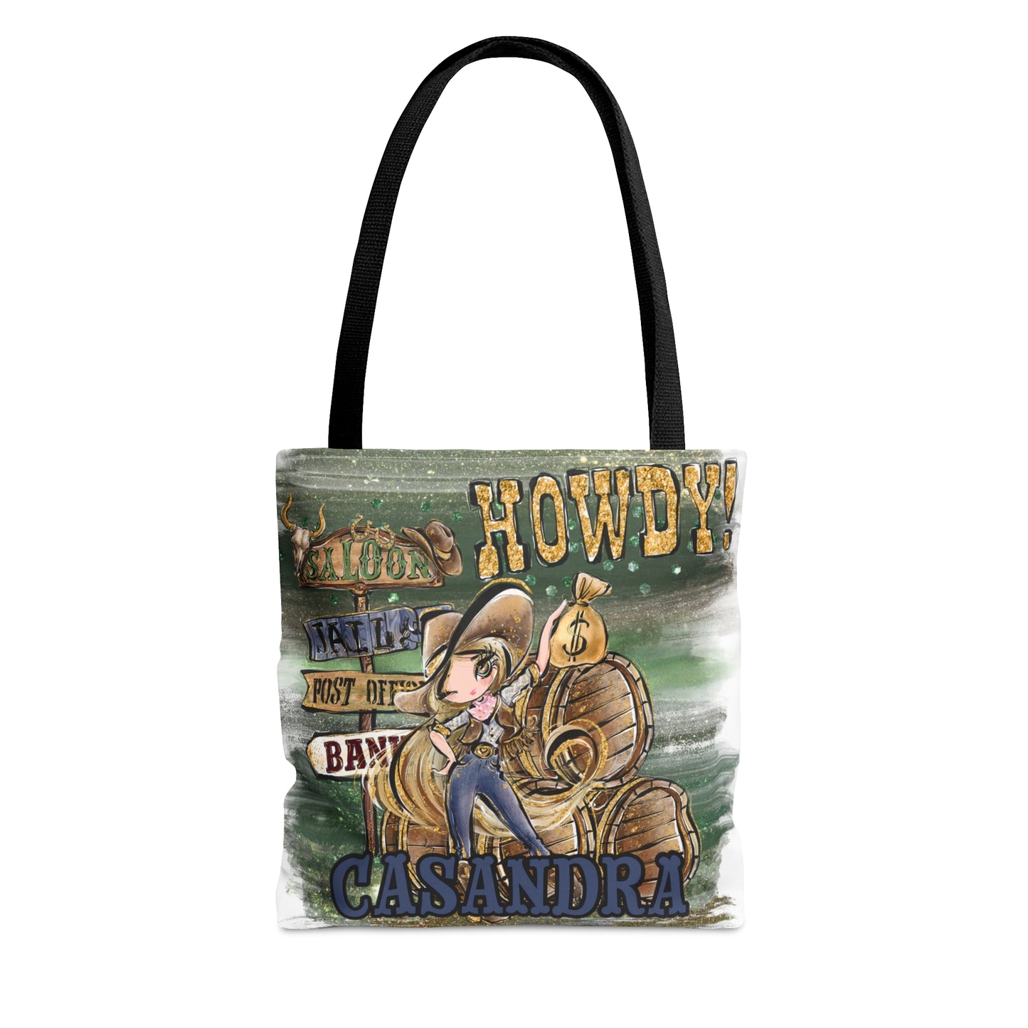 Personalised Tote Bag, Howdy, Blonde Hair Brown Eyes, Tote bag