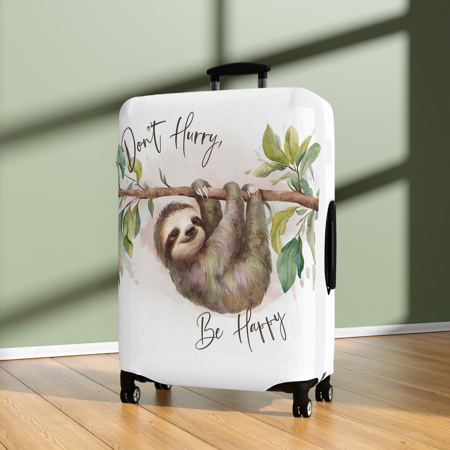 Luggage Cover, Sloth, Don't Hurry be Happy, awd-4042