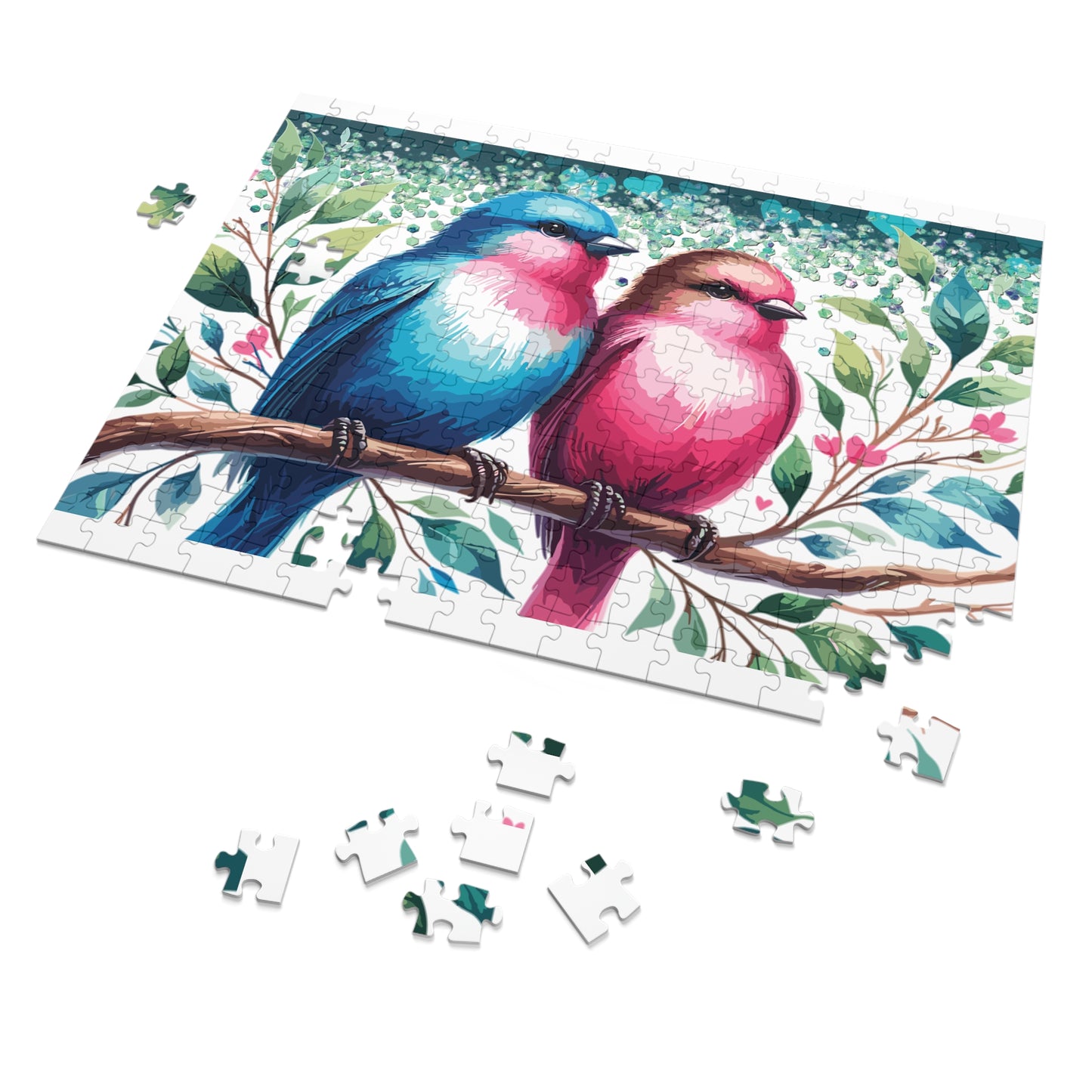 Puzzle, Love Birds, Personalised/Non-Personalised (30, 110, 252, 500,1000-Piece) awd-640