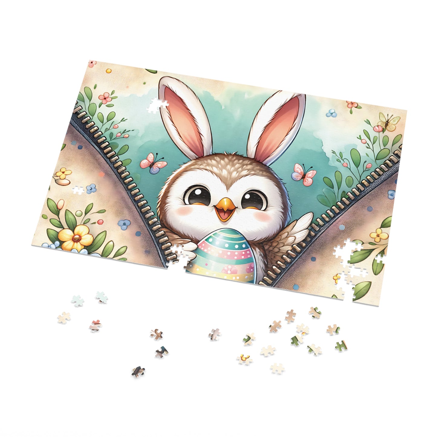 Jigsaw Puzzle, Easter, Owl with Bunny Ears, Personalised/Non-Personalised (30, 110, 252, 500,1000-Piece)