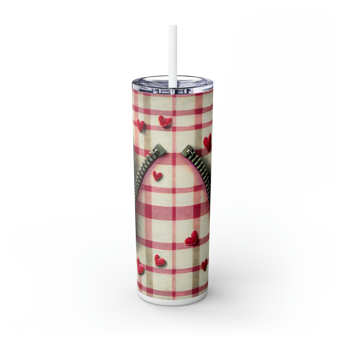 Skinny Tumbler with Straw, 20oz, Sloth, Valentines Day