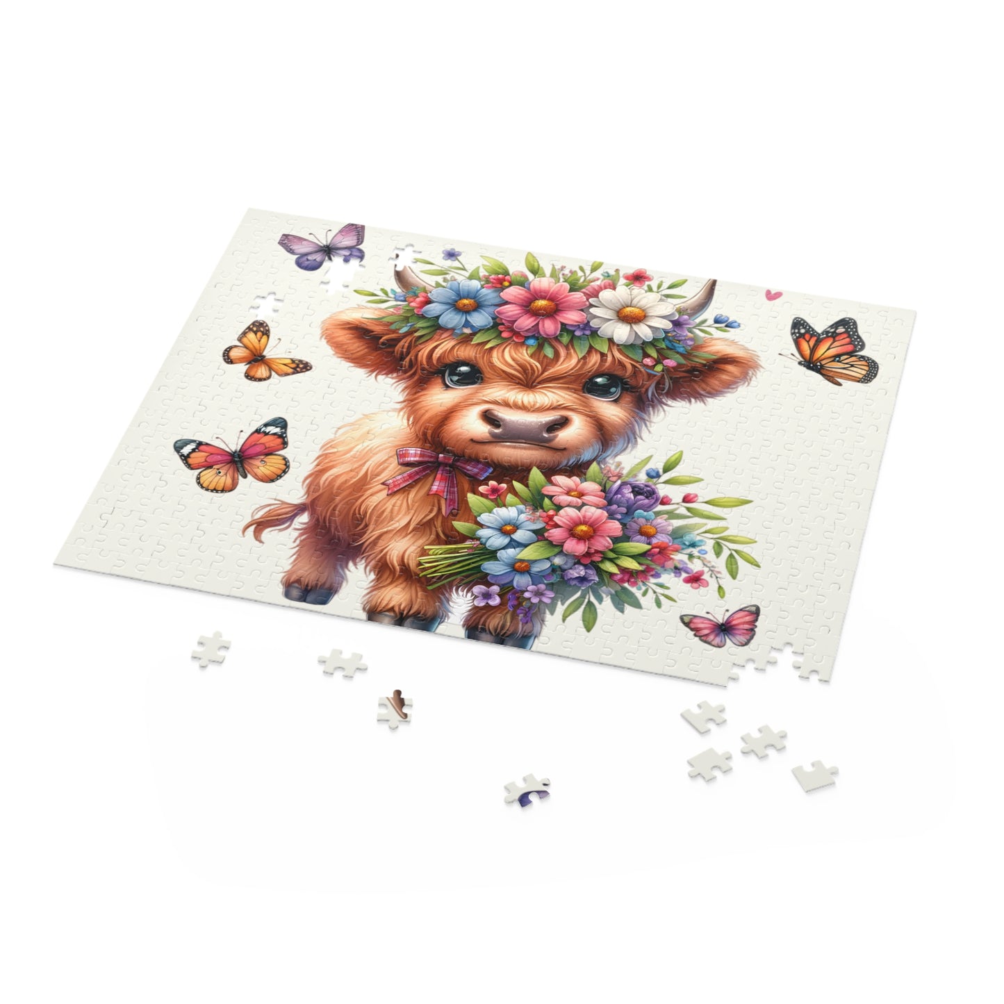 Personalised/Non-Personalised Puzzle, Highland Cow (120, 252, 500-Piece)