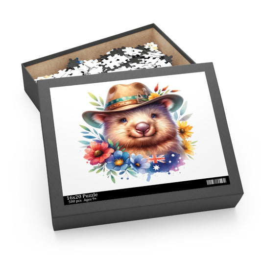 Personalised/Non-Personalised Puzzle, Wombat (120, 252, 500-Piece)