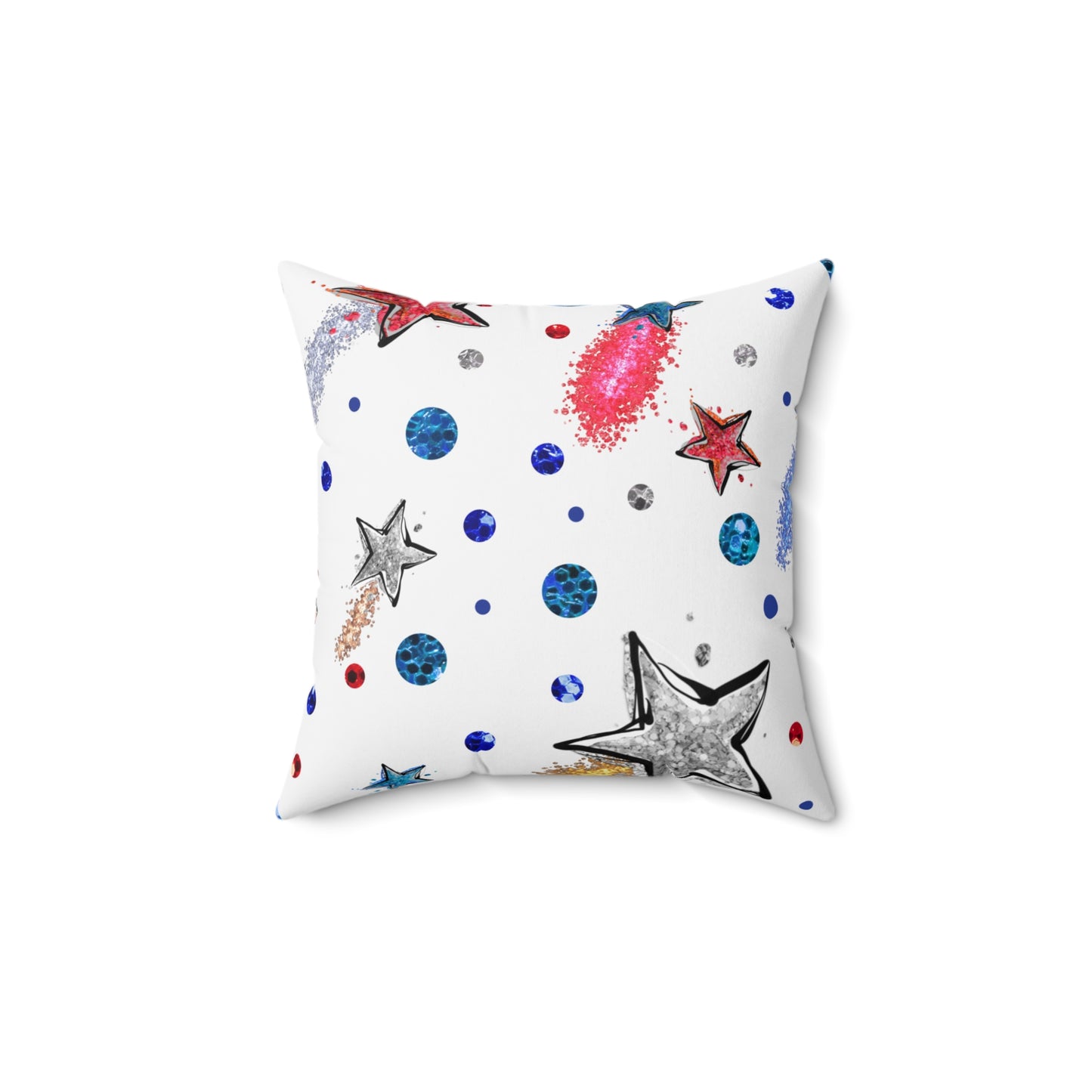 Spun Polyester Square Pillow, Stars Cushion