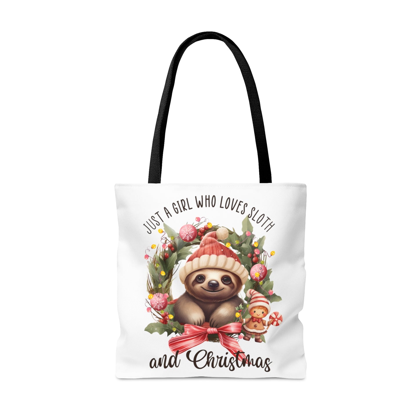 Tote Bag, Christmas, Sloth, Just a Girl Who Loves Sloths, Personalised/Non-Personalised Tote bag