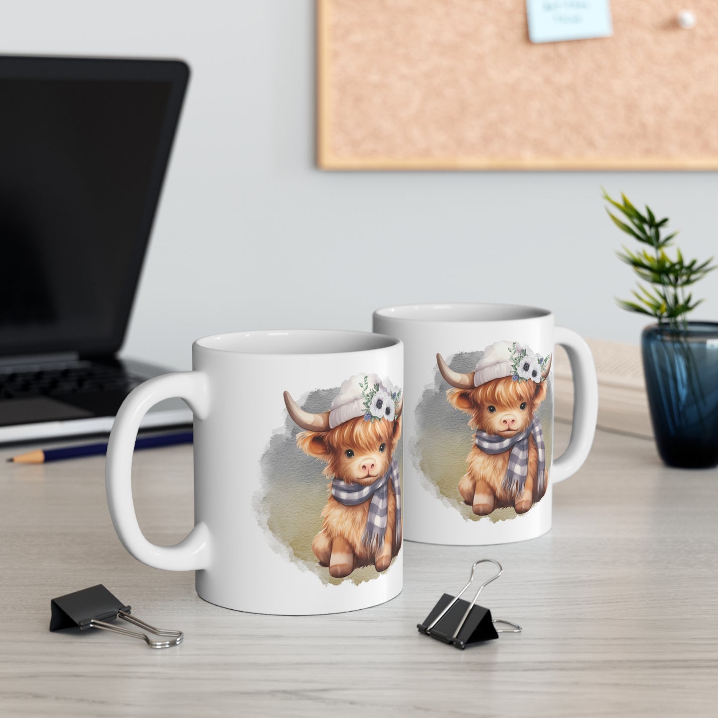 Personalised/Non Personalised Highland Cow, Ceramic Mug 11oz, Highland Cow Mug