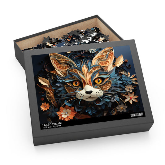 Personalised/Non-Personalised Puzzle, Cat (120, 252, 500-Piece)