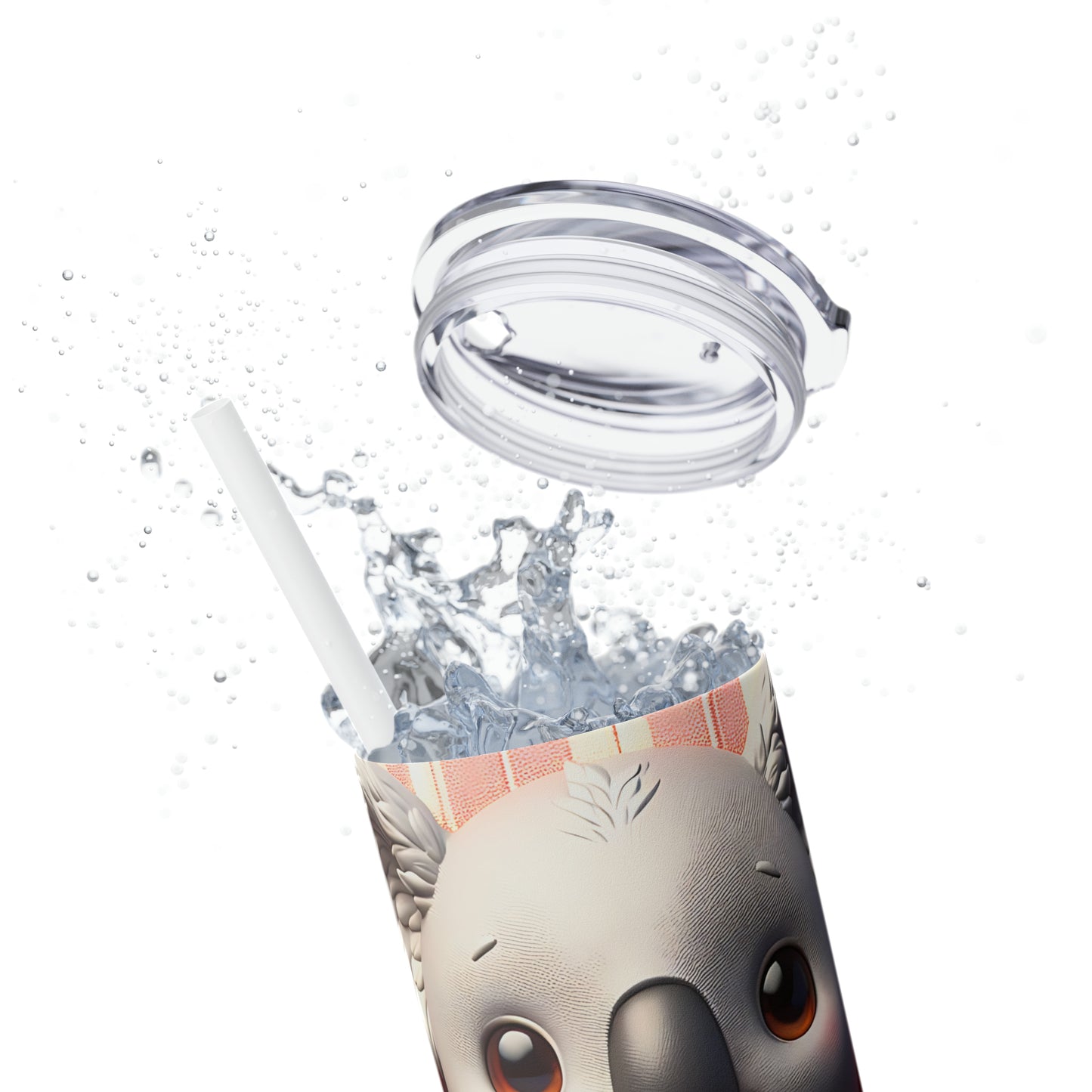 Skinny Tumbler with Straw, 20oz, Koala, Valentines Day