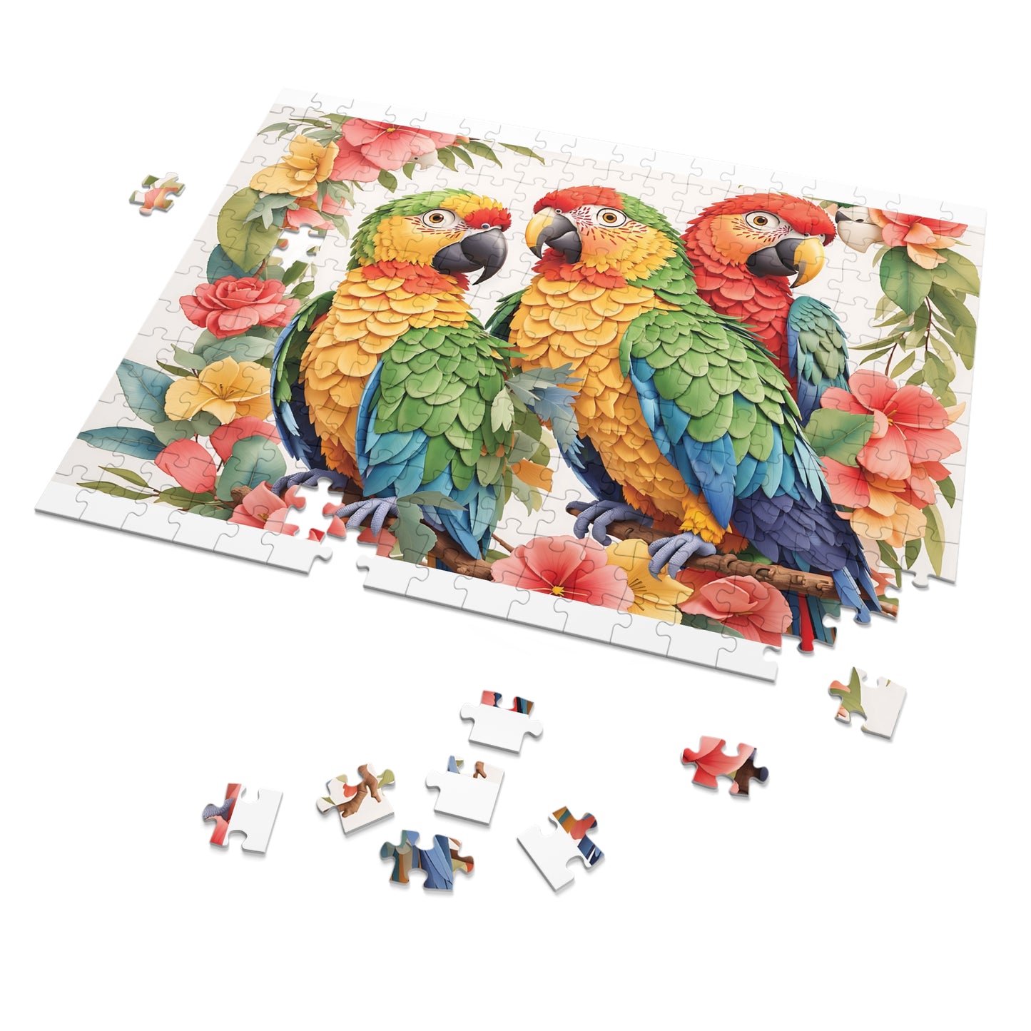 Jigsaw Puzzle, Parrots, Personalised/Non-Personalised (30, 110, 252, 500,1000-Piece)