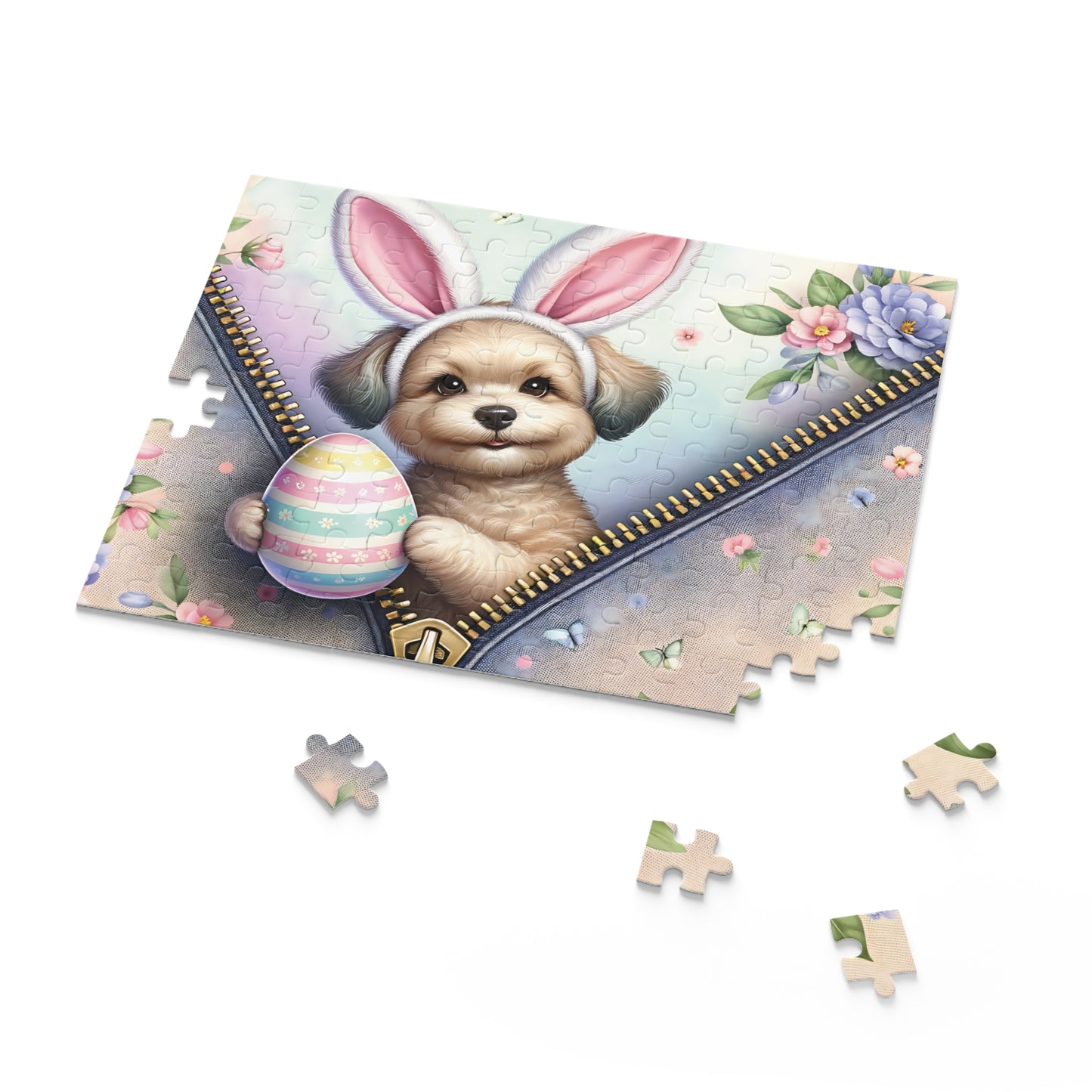 Personalised/Non-Personalised Puzzle, Easter, Dog with Bunny ears (120, 252, 500-Piece)