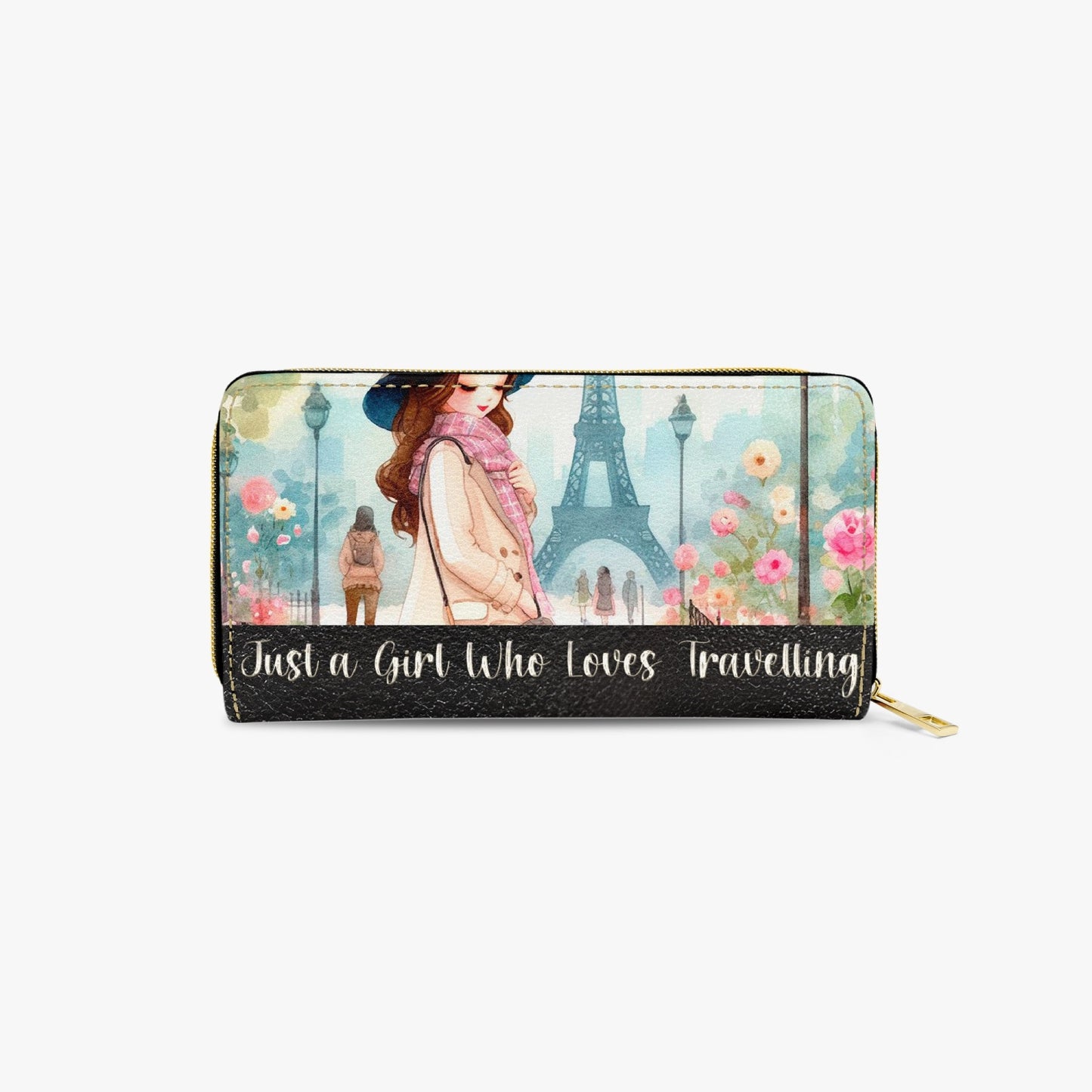 Long Type Zipper Purse - Just a Girl Who Loves Travelling