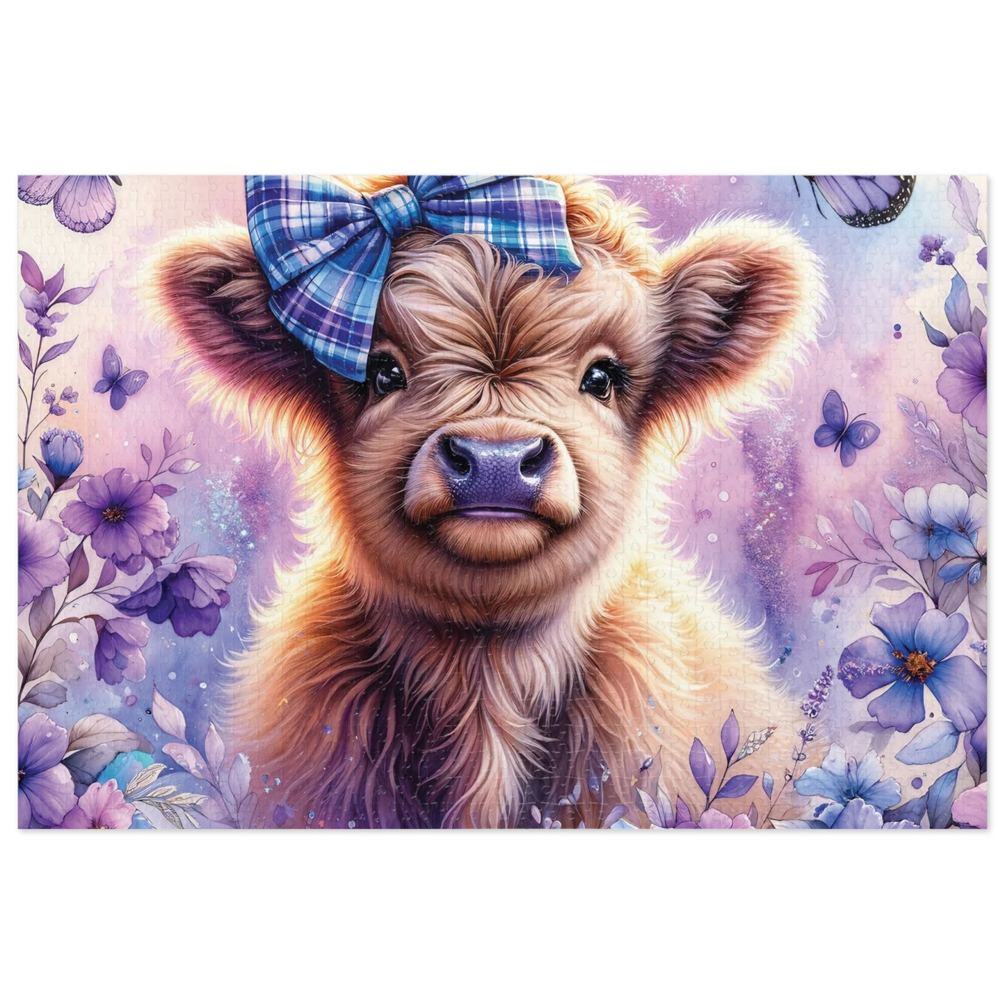 Jigsaw Puzzle, Highland Cow, Personalised/Non-Personalised (30, 110, 252, 500,1000-Piece)