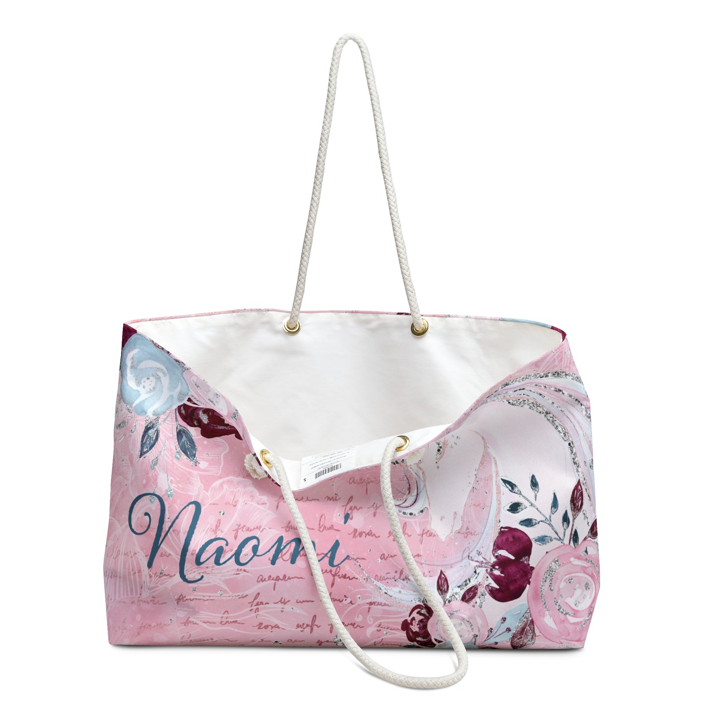 Personalised Weekender Bag, Unicorn Wishes Pink, Large Weekender Bag, Beach Bag