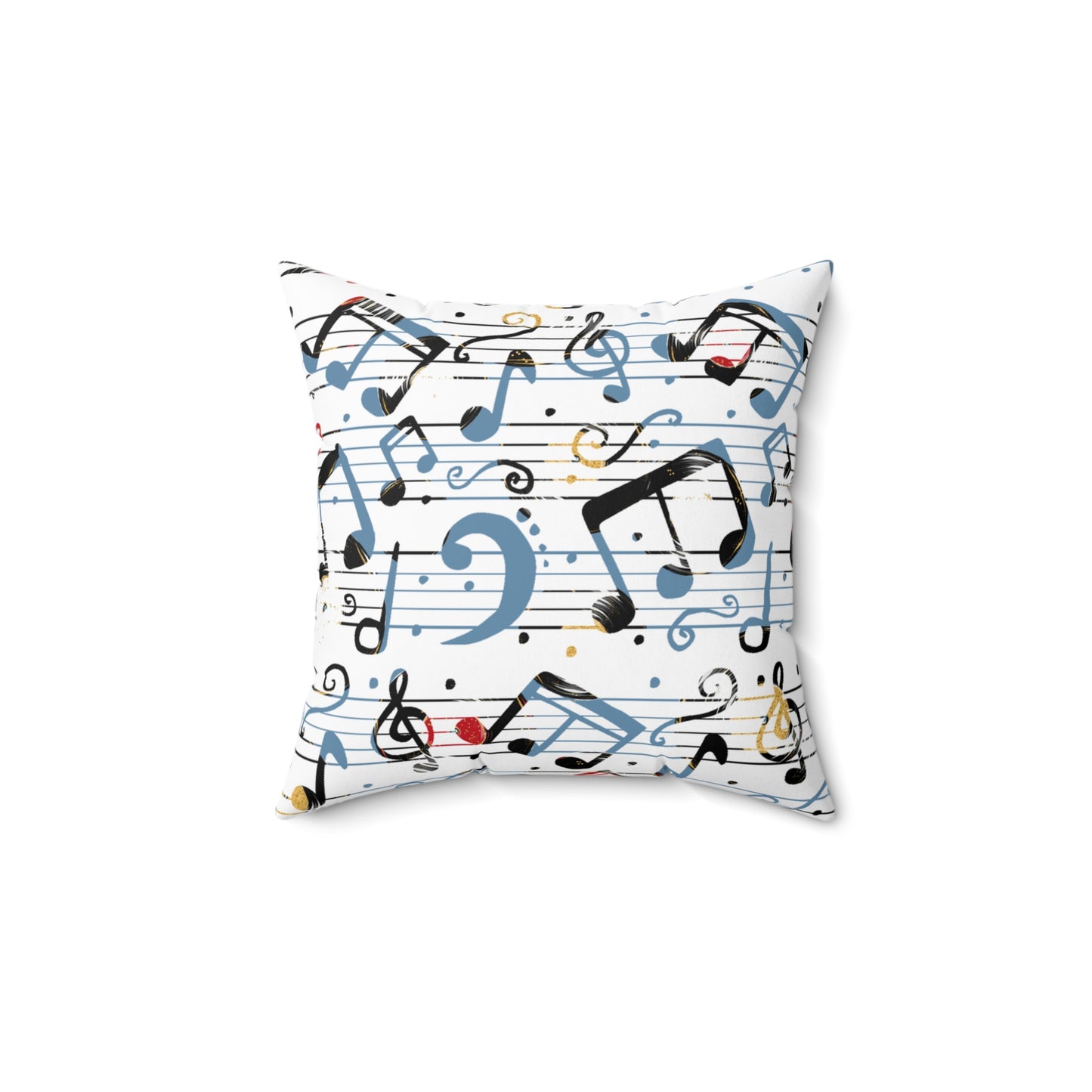 Spun Polyester Square Pillow, Music Cushion