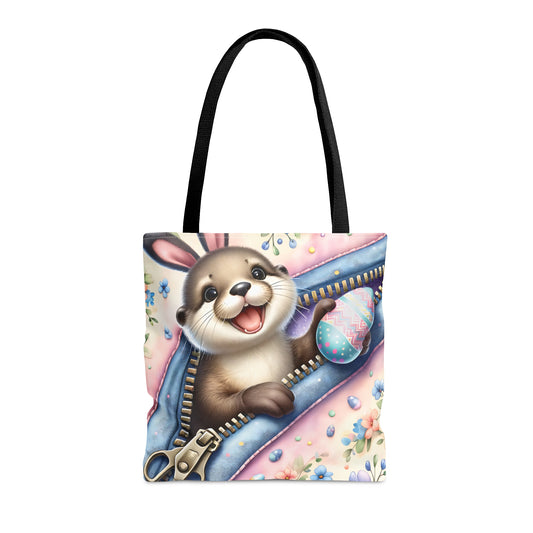 Tote Bag, Easter, Cute Otter with Bunny ears, Personalised/Non-Personalised Tote bag