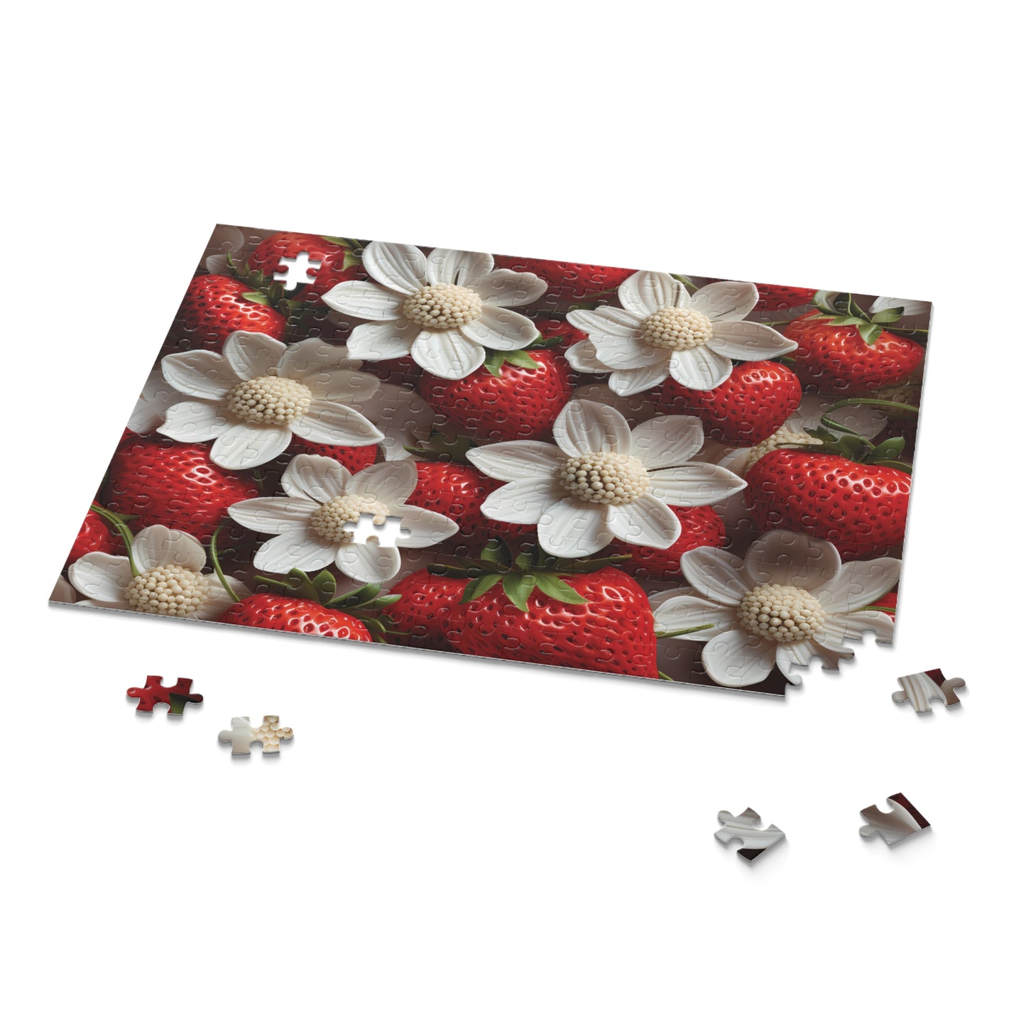 Personalised/Non-Personalised Puzzle, Floral, Strawberries (120, 252, 500-Piece)