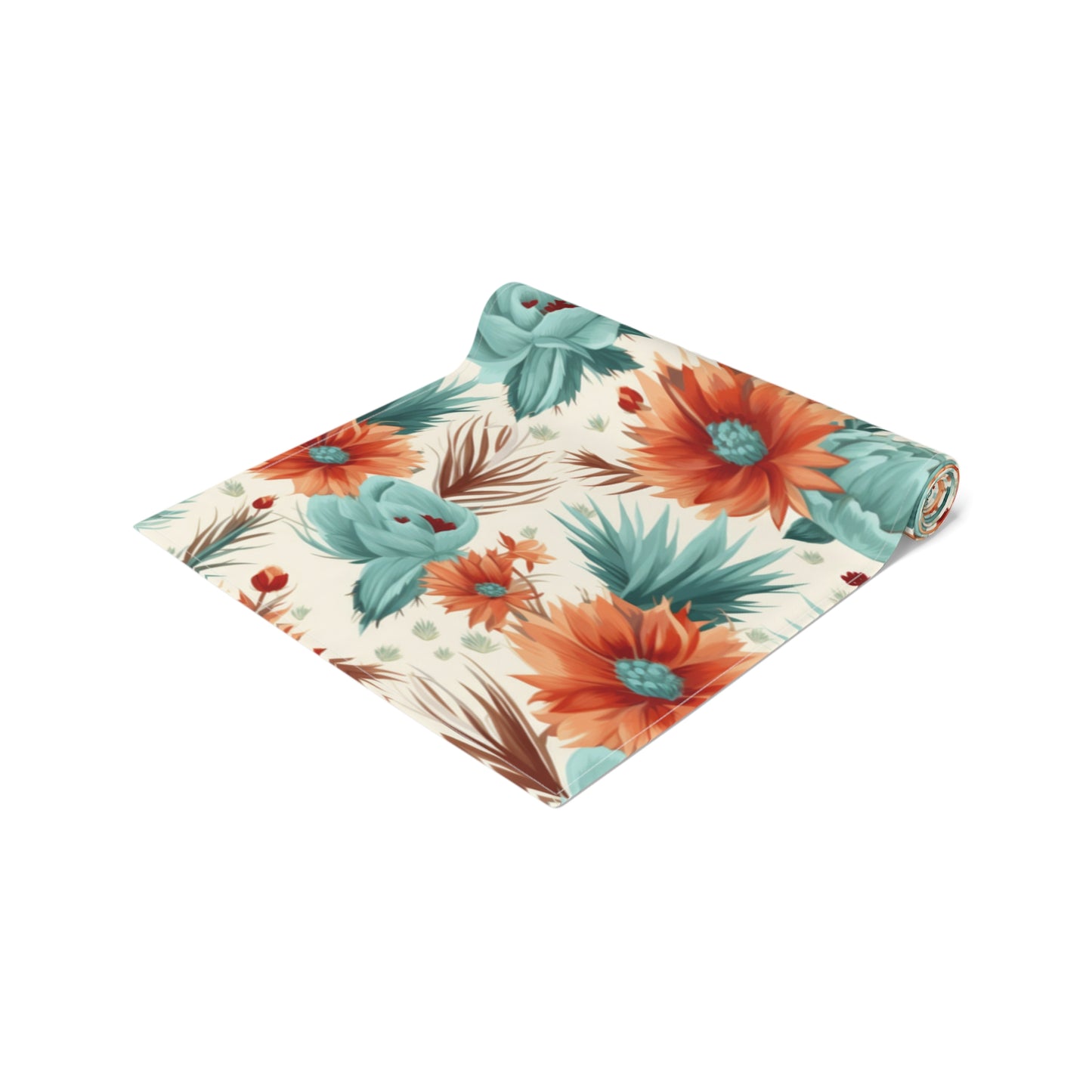 Boho Floral Table Runner, Cotton Twill and Poly Available