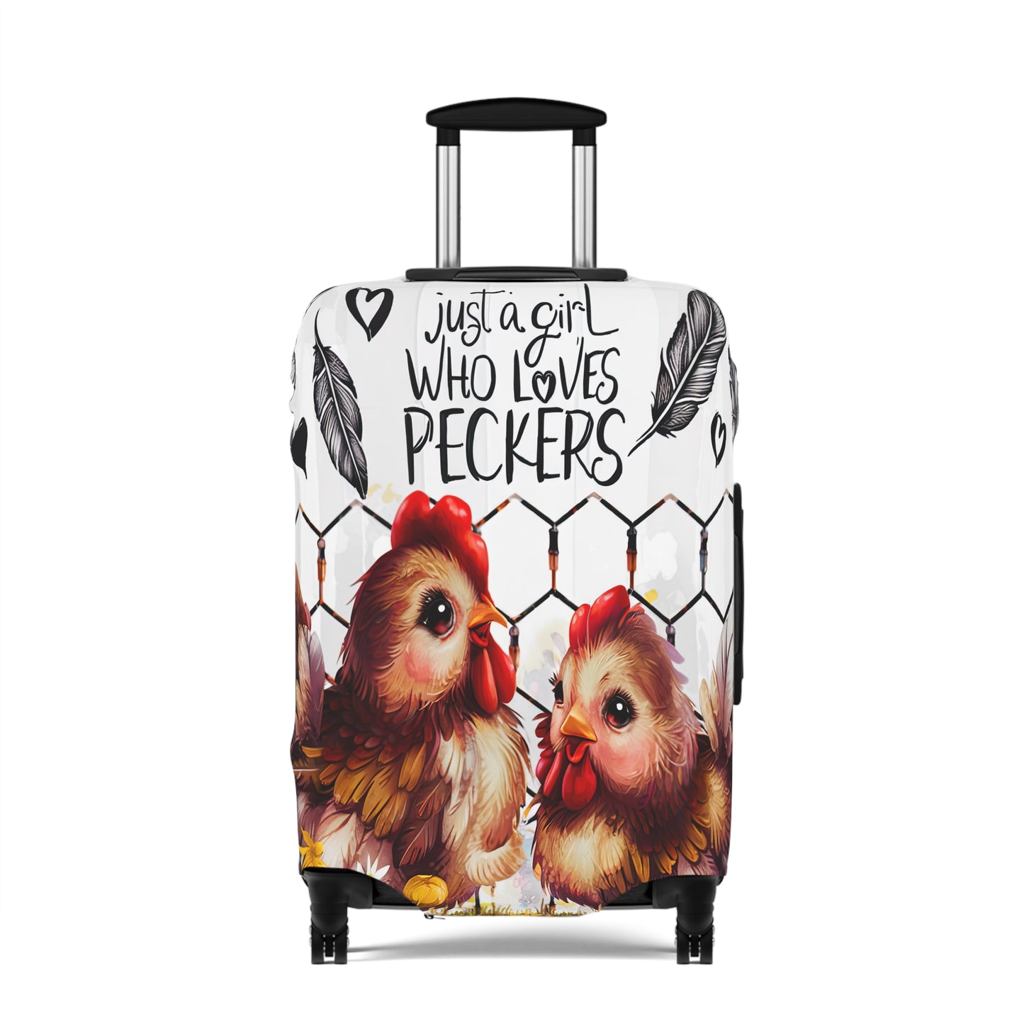 Luggage Cover, Chickens, Just a girl who loves Peckers awd-1474