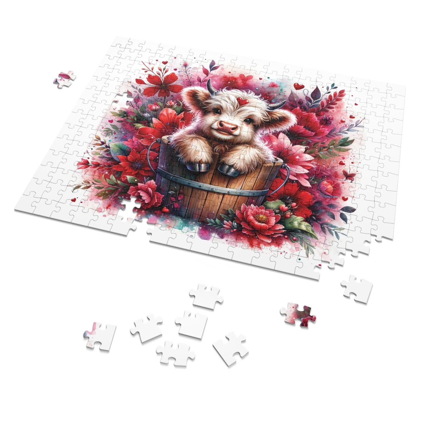 Jigsaw Puzzle, Highland Cow, Personalised/Non-Personalised (30, 110, 252, 500,1000-Piece)