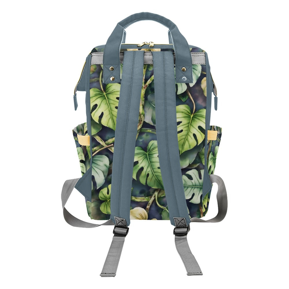 Monsteria Print Dark Bg Multi-Function Diaper Backpack/Diaper Bag (Model 1688)