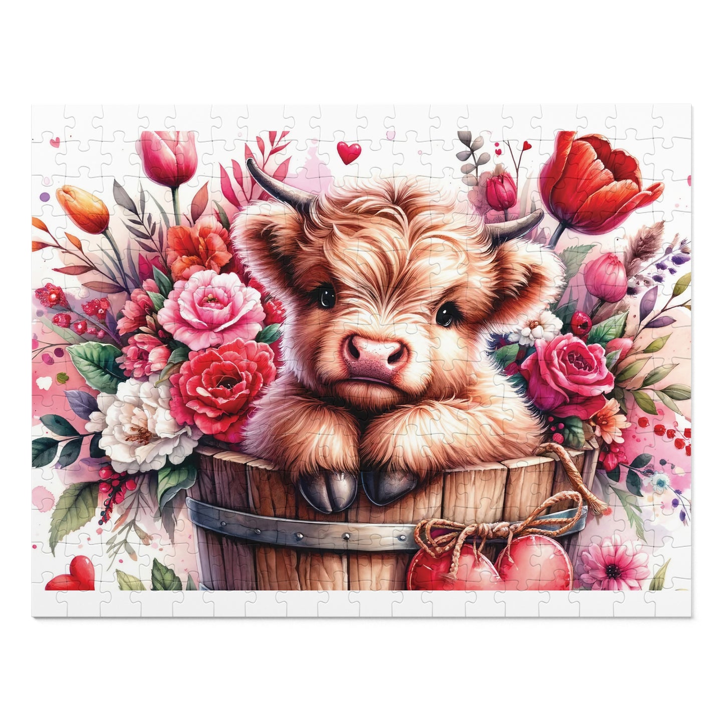 Jigsaw Puzzle, Highland Cow, Personalised/Non-Personalised (30, 110, 252, 500,1000-Piece)