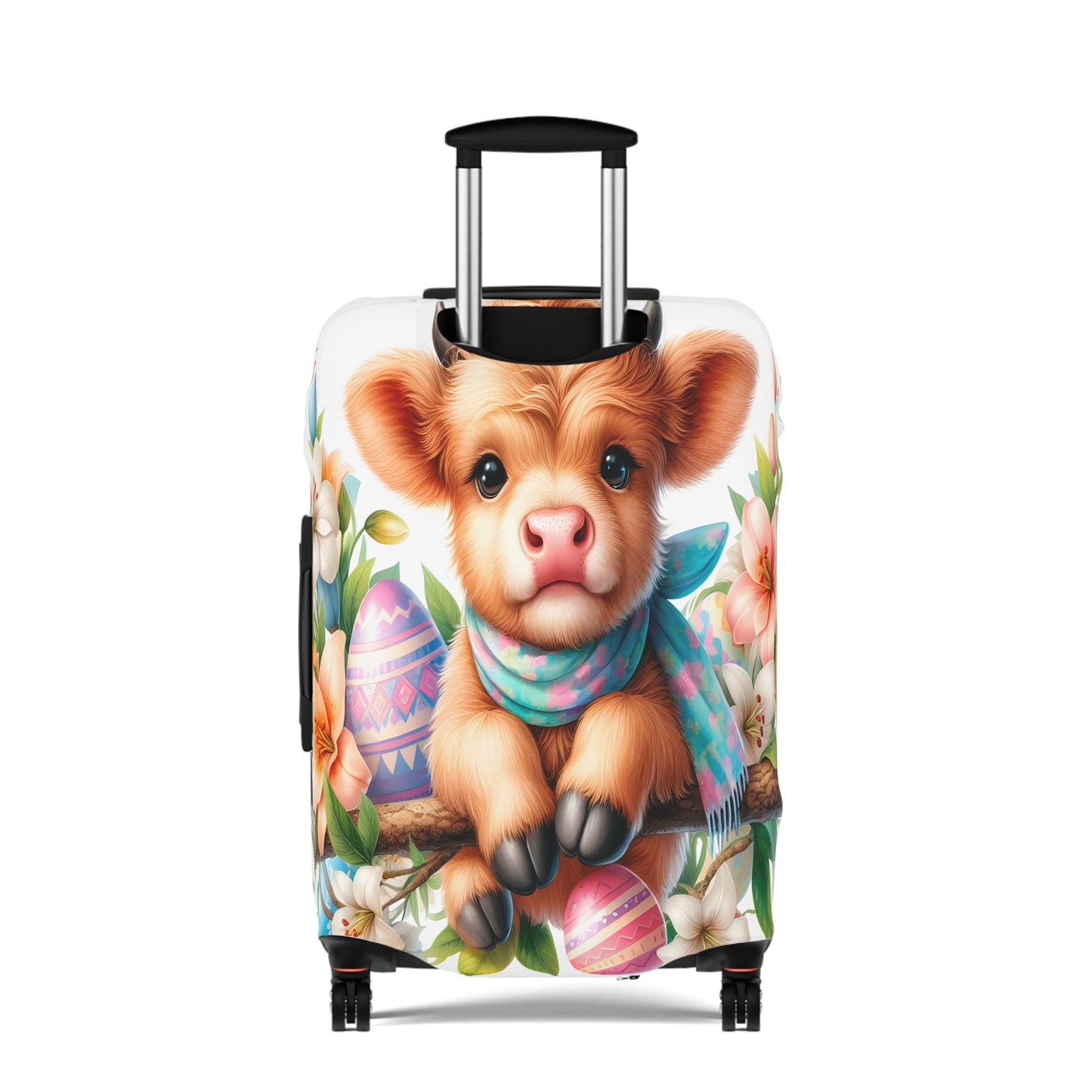 Luggage Cover, Easter, Highland Cow, awd-1604