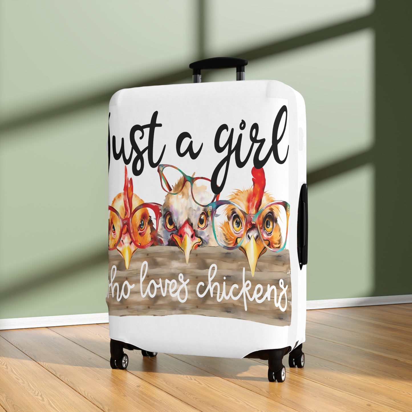 Luggage Cover, Just a Girl who Loves Chickens, awd-1175