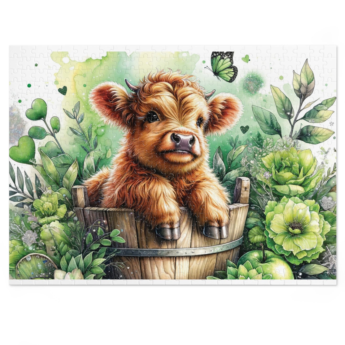 Jigsaw Puzzle, Highland Cow, Personalised/Non-Personalised (30, 110, 252, 500,1000-Piece)