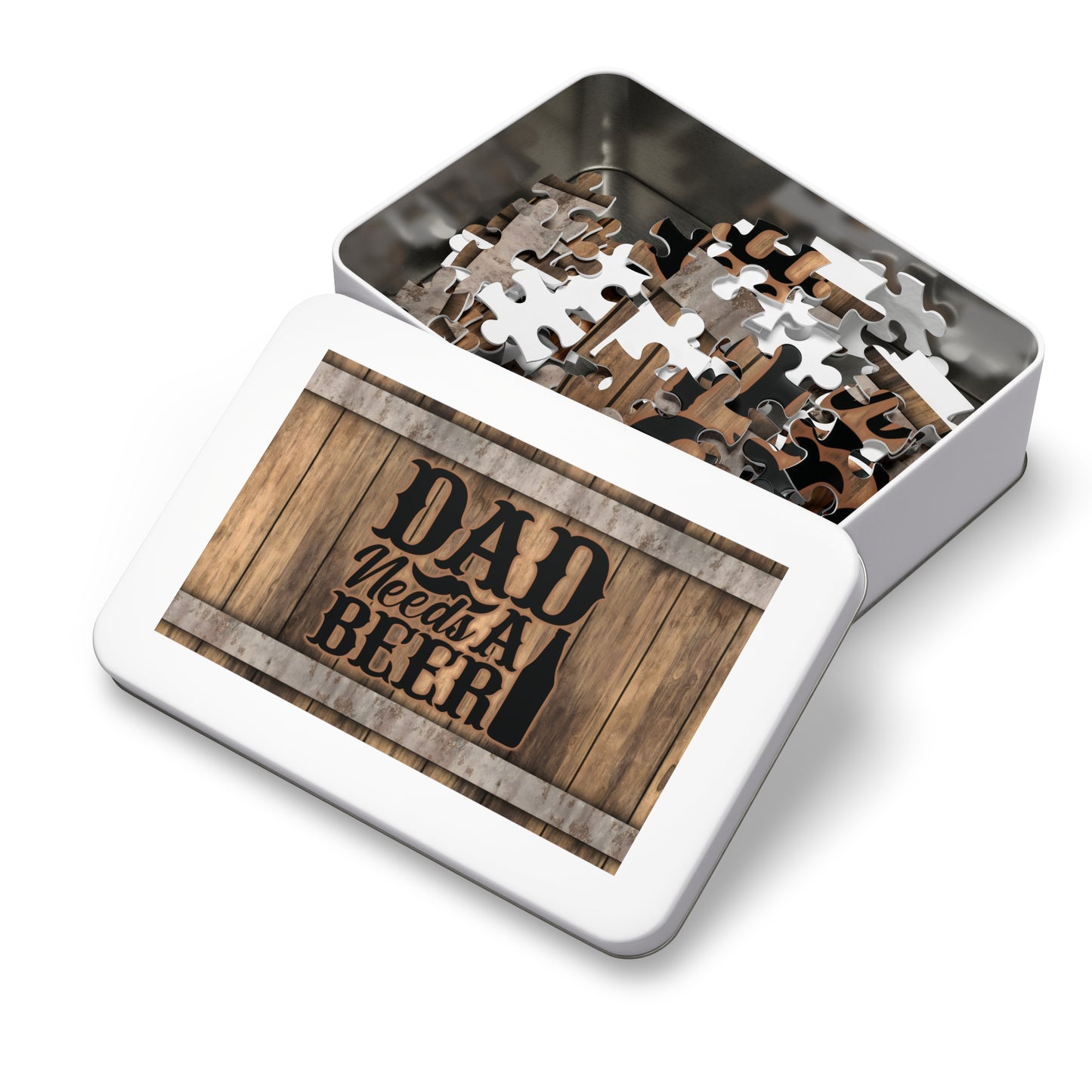 Puzzle, Dad, Dad needs a Beer, Personalised/Non-Personalised (30, 110, 252, 500,1000-Piece) awd-568