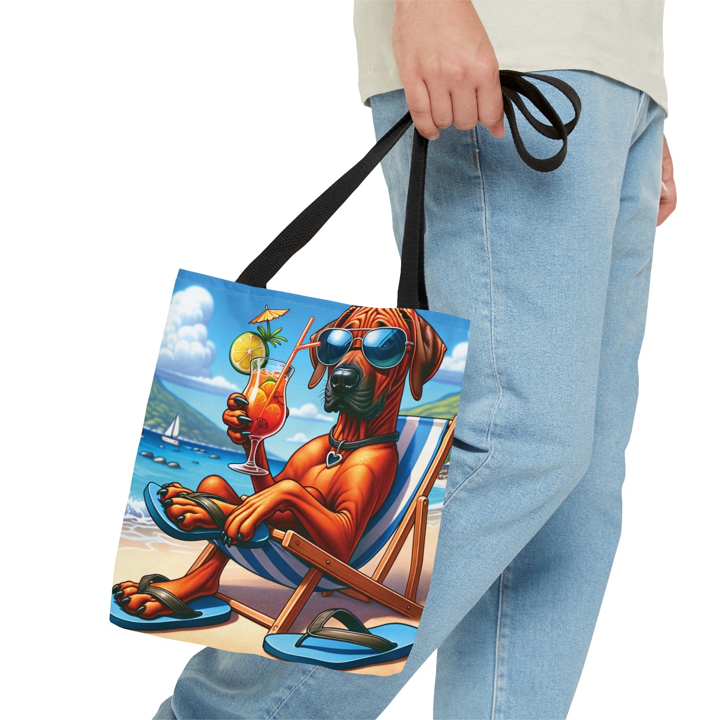 Tote Bag, Dog on Beach, Rhodesian Ridgeback, Tote bag, awd-1239