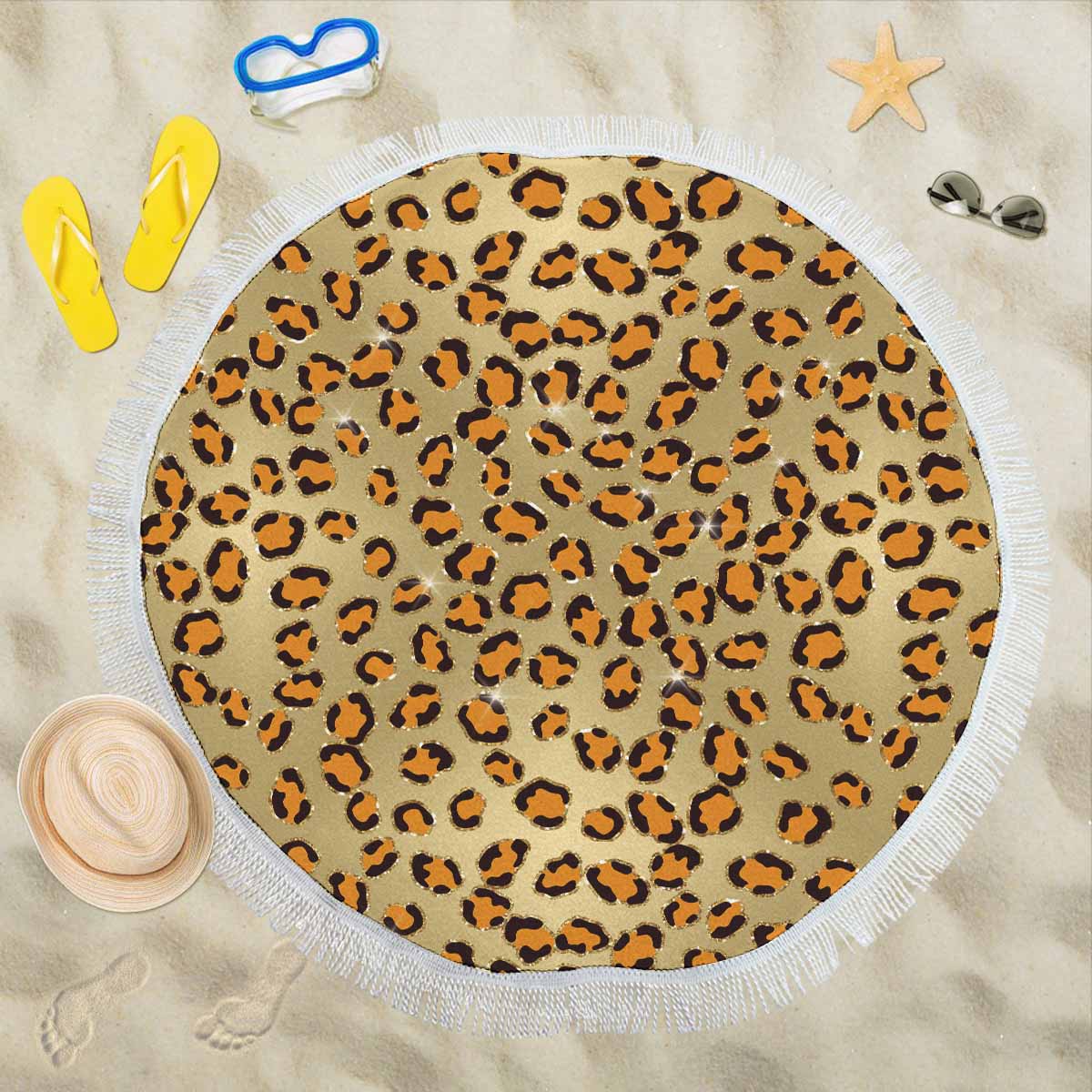 Animal Print 10  Circular Beach Shawl 59"