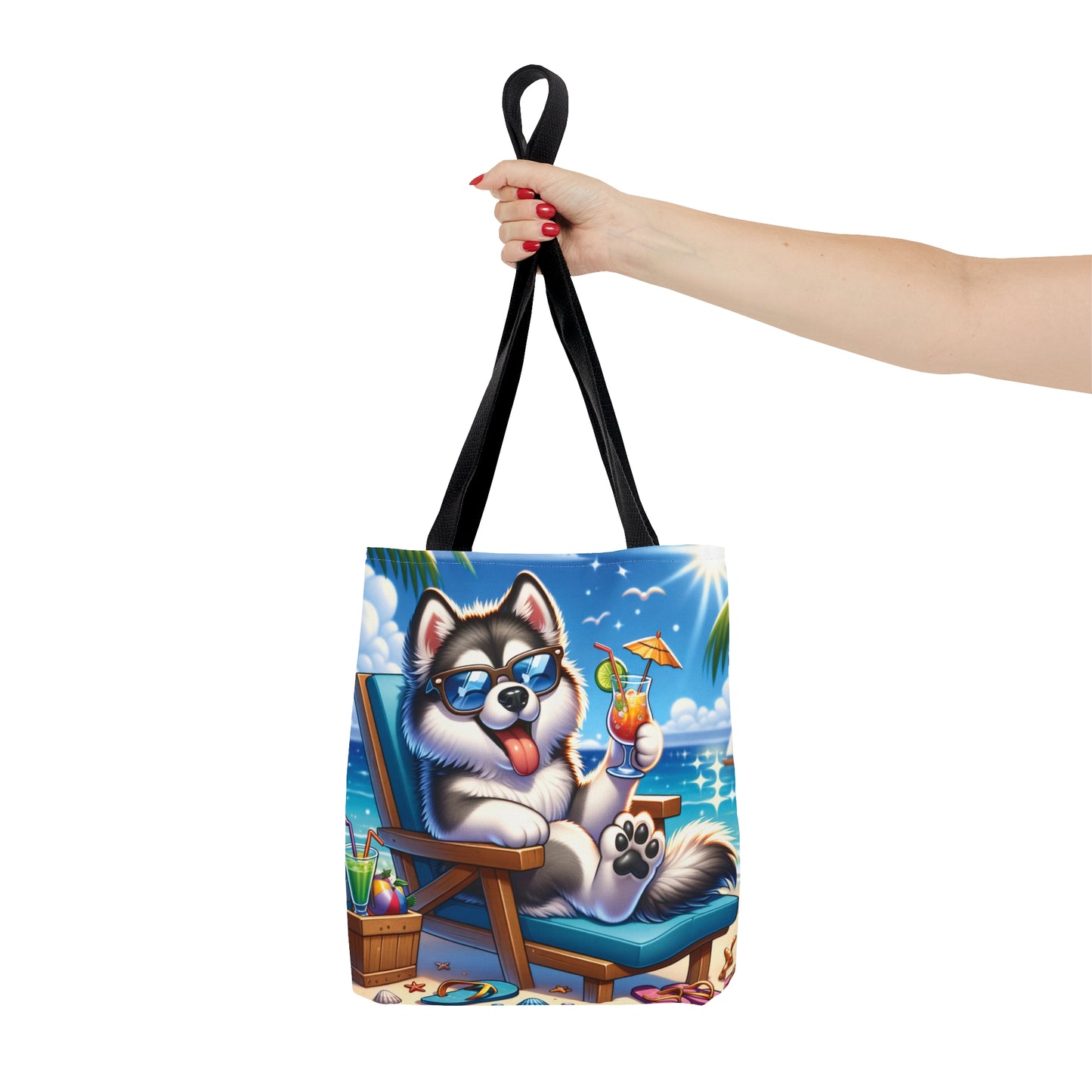 Tote Bag, Dog on Beach, Alaskan Malamute, Tote bag, awd-1116