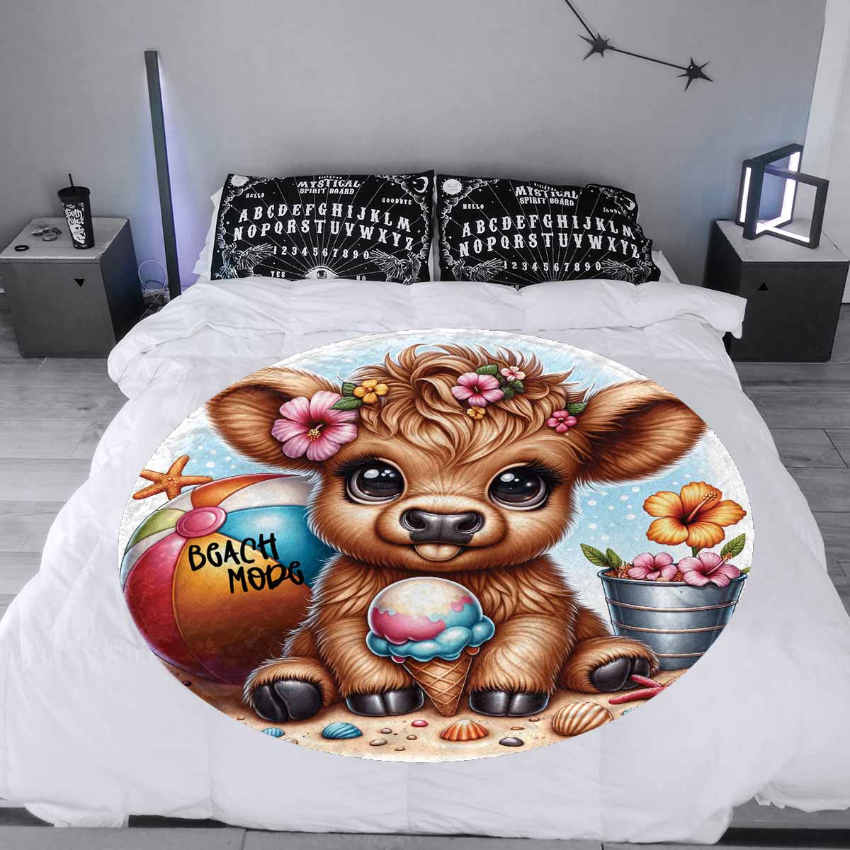 Highland Cow Awd35118  Circular Micro Fleece Blanket 60"