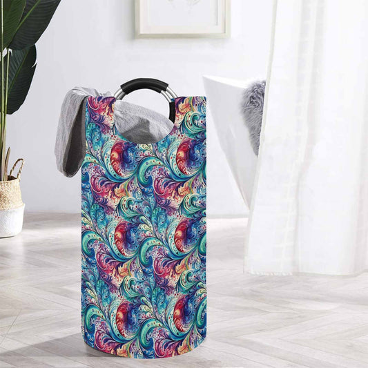 Rainbow Paisley  Round Laundry Basket