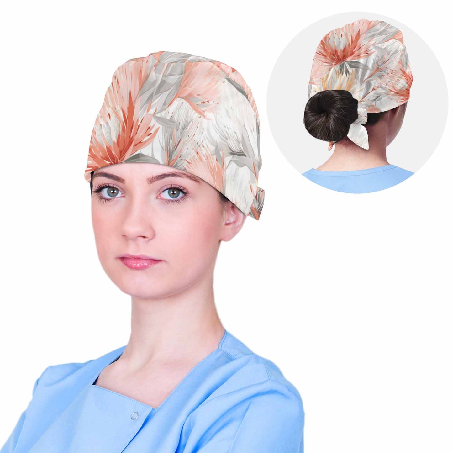 Nurse Scrub Cap Australian Floral 10  Scrub Cap