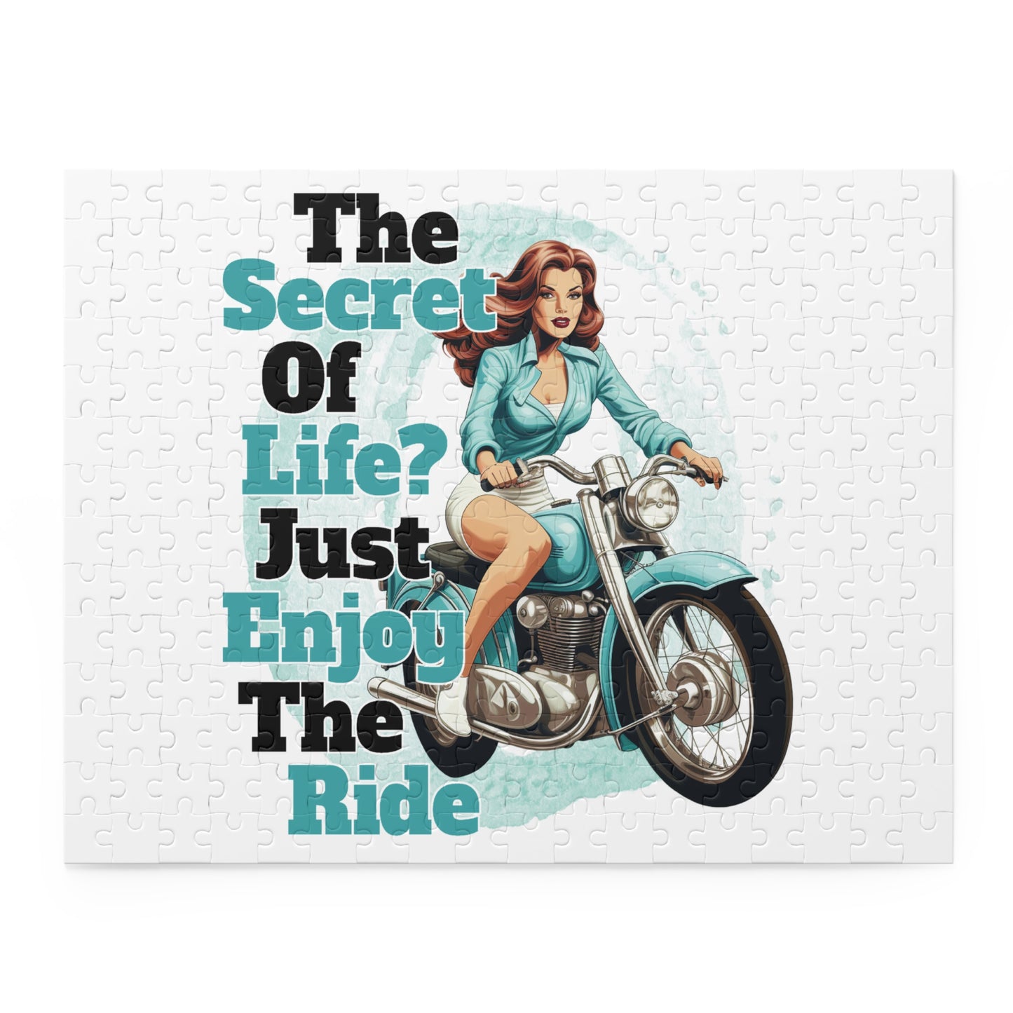 Personalised/Non-Personalised Puzzle, Motorbike, The Secret of Life, Just enjoy the Ride (120, 252, 500-Piece)