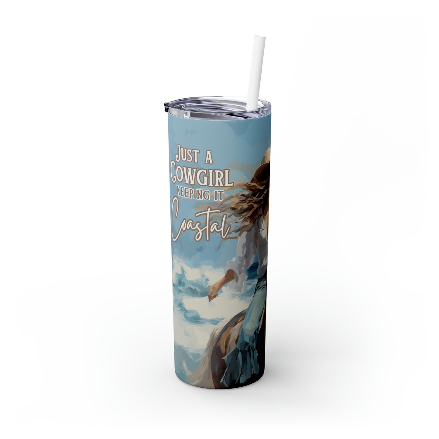 Skinny Tumbler with Straw, 20oz Coastal Cowgirl