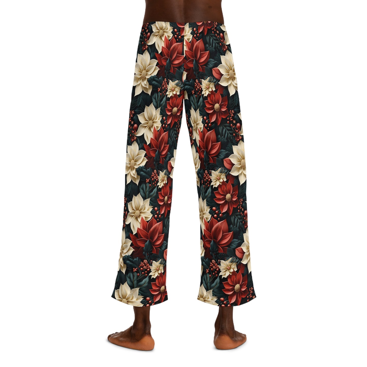 Men's Pajama Pants, Poinsettia, Sleepwear Bottoms