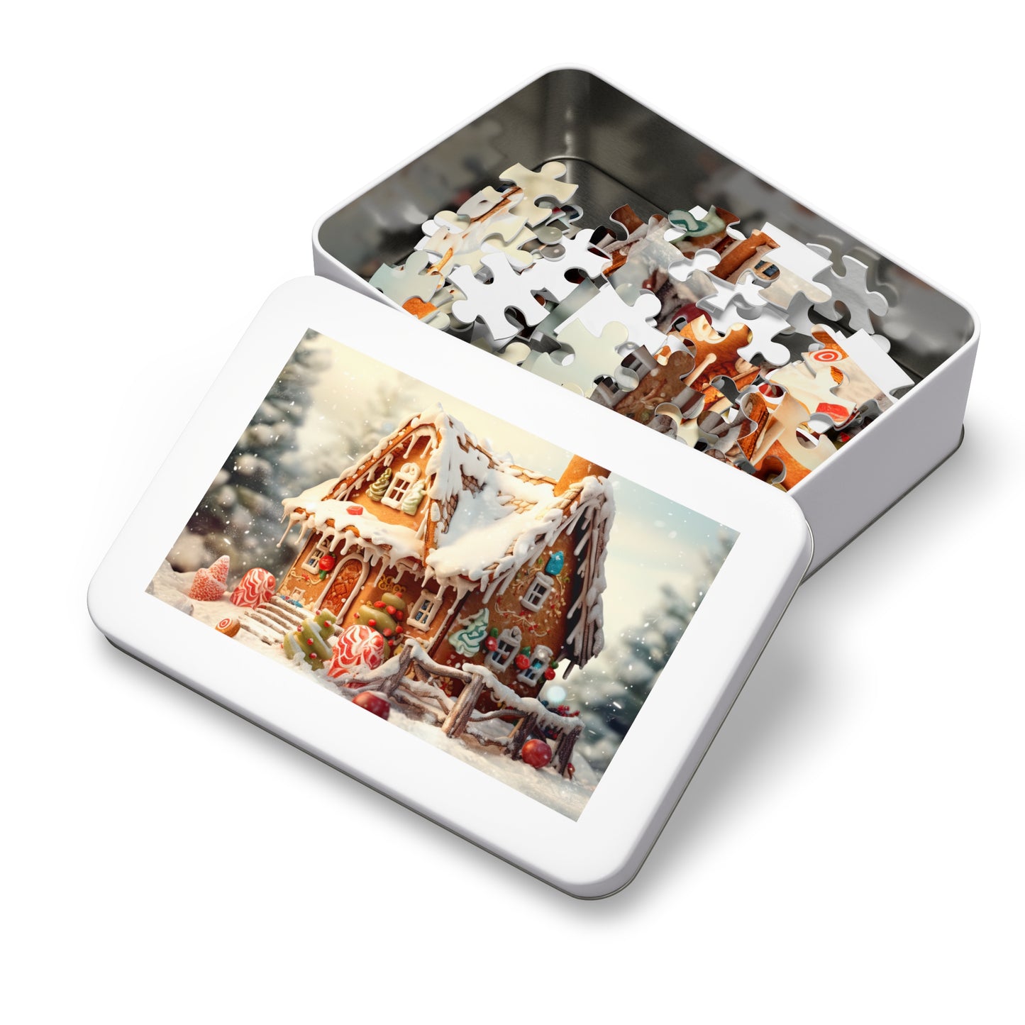 Puzzle, Christmas, Gingerbread House , Personalised/Non-Personalised (30, 110, 252, 500,1000-Piece) awd-615