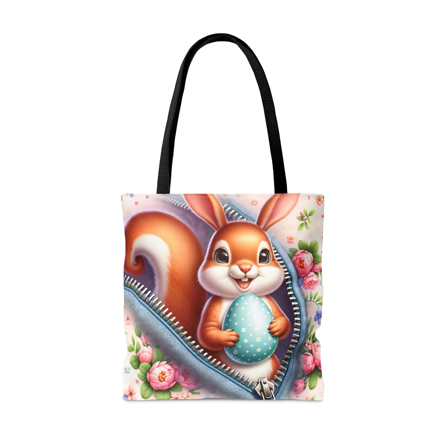 Tote Bag, Easter, Cute Squirrel with Bunny Ears, Personalised/Non-Personalised Tote bag