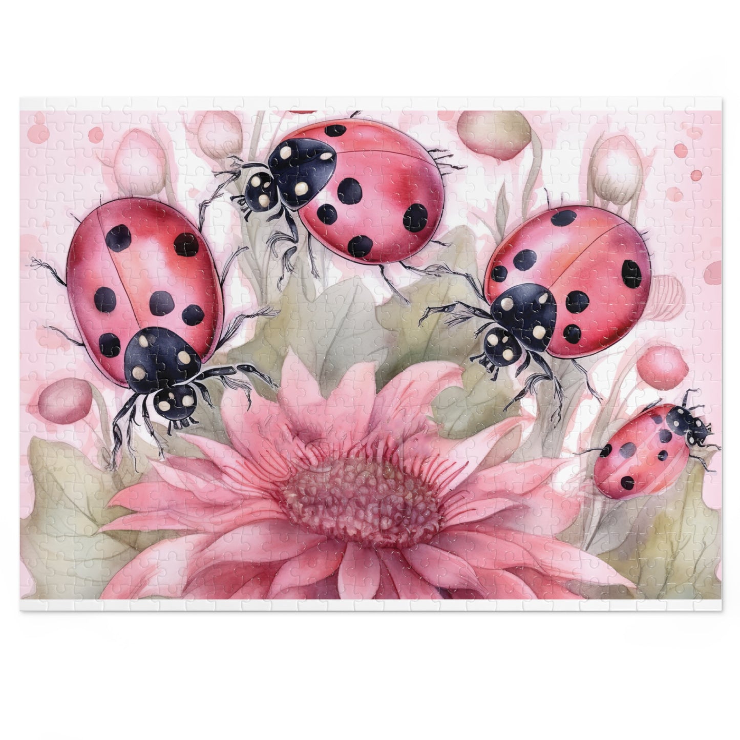 Jigsaw Puzzle, Floral, Ladybirds, Personalised/Non-Personalised (30, 110, 252, 500,1000-Piece)