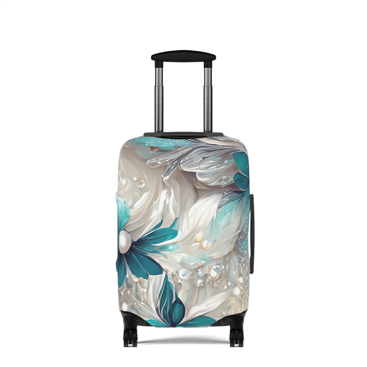 Luggage Cover, Turquoise Floral