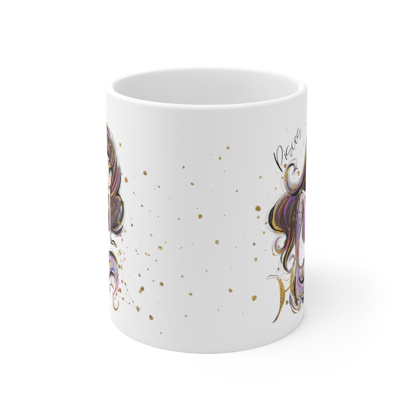 Personalised/Non Personalised Zodiac Sign, Pisces, Ceramic Mug 11oz