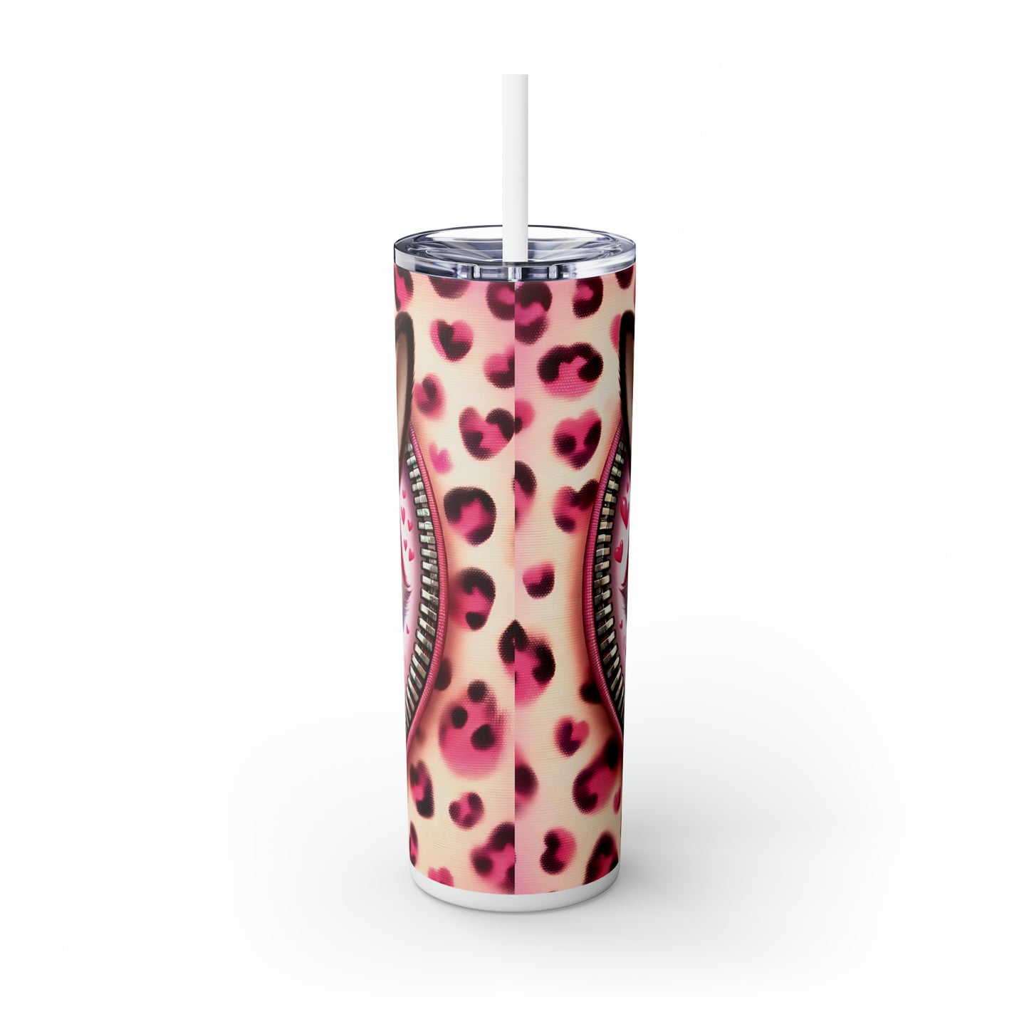 Skinny Tumbler with Straw, 20oz, Fox, Valentines Day, awd-768